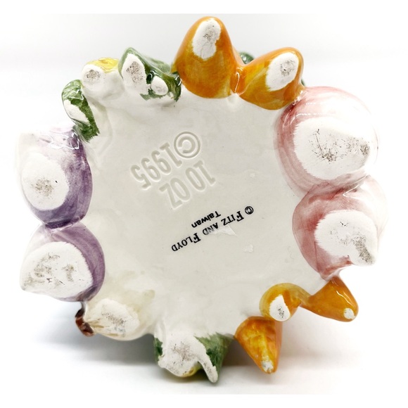 Vintage Fitz And Floyd Discontinued Pattern Vegetable Mug Set Of Two 1995 Hand P - Picture 8 of 10